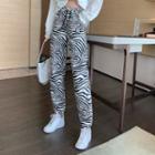 Zebra Print Harem Pants Fleece Lining - Pants - Zebra - One Size