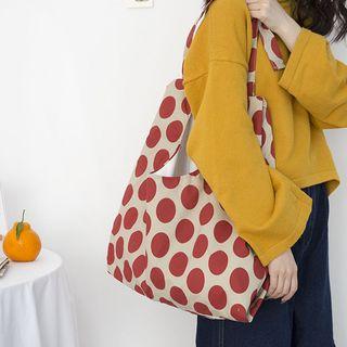 Dotted Canvas Tote Bag Off-white - One Size