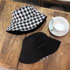 Reversible Plaid Bucket Hat Black - One Size