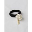 Faux-pearl Cluster Hair Tie Ivory - One Size