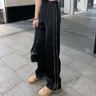 High-waist Rhinestone Straight Leg Pants