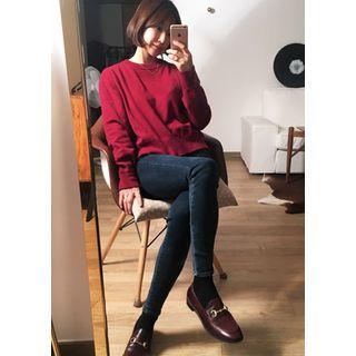 Button-detail Skinny Jeans