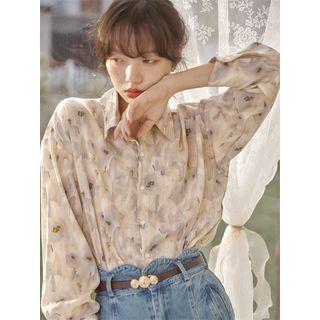 Floral Chiffon Blouse / Plain Camisole