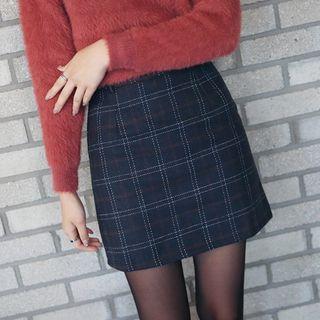 Inset Shorts Check Mini Skirt