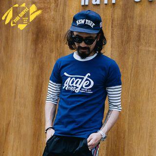 Mock Two-piece Printed T-shirt