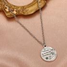 Moon Lettering Pendant Alloy Necklace 2363 - L Love To The Moon - Silver - One Size