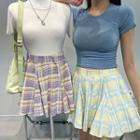 Sheer Slim-fit Crop T-shirt
