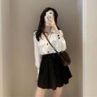 Set: Shirt + Mini A-line Pleated Skirt