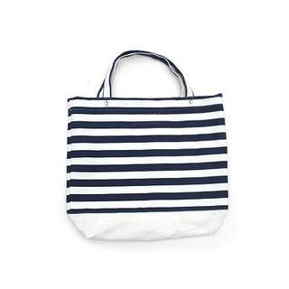 Striped Canvas Shopper Bag