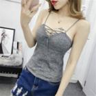 Lace-up Knit Cami Top