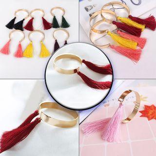 Tassel Open Bangle 5344 - Red - One Size