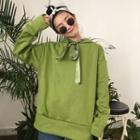 Long Sleeve Lace Up Hooded Top
