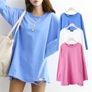 Rip-detail Boxy T-shirt