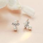 Sterling Silver Cz Beaded Studs