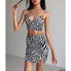 Zebra Print Camisole Top / Skirt