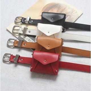 Faux Leather Pouch Belt