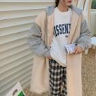 Color Panel Long-sleeve Hooded Maxi Jacket