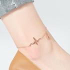 Heartbeat Stainless Steel Anklet