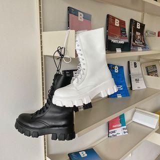 Lug-sole Midi Military Boots