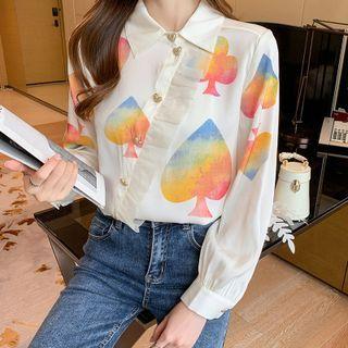Printed Ruffle Shirt