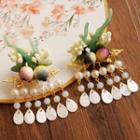 Faux Pearl Resin Deer Horn Fringed Hair Clip