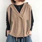 Hooded Double-breasted Sweater Vest