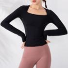 Long-sleeve Square-neck Sports T-shirt