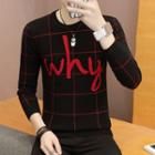 Plaid Lettering Sweater