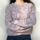 Pointelle Knit Crop Sweater