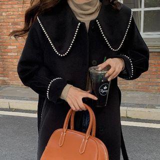 Peter Pan Collar Single-breasted Medium Maxi Coat