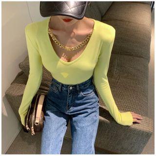 Long-sleeve Chain Detail T-shirt