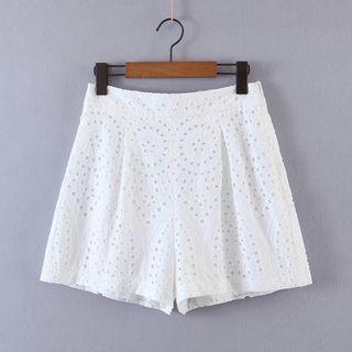 Embroidered Eyelet Shorts