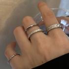 Set Of 4: Alloy Ring (various Designs) Set Of 4 - Silver - One Size
