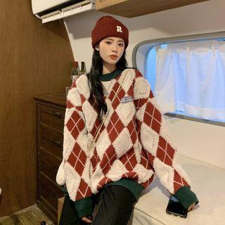 Textured Argyle Sweater