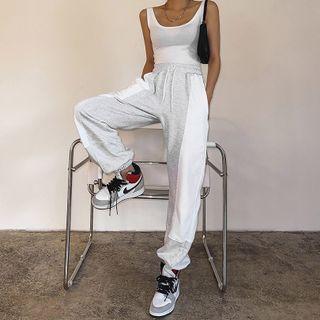 Contrast Paneled Jogger Pants