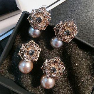 Flower Faux Pearl Earrings