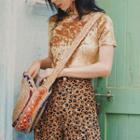 Short-sleeve Velvet Mini Qipao