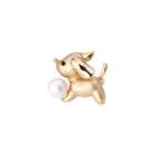 Simple And Cute Plated Gold Puppy Dog Imitation Pearl Brooch Golden - One Size