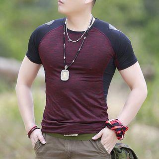 Short-sleeve Color Block Quick Dry T-shirt