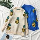 Pineapple-print Knit Sweater
