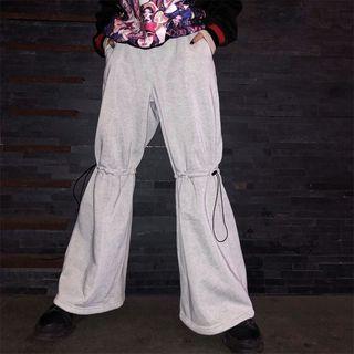 Drawstring-detail Sweatpants Light Gray - One Size