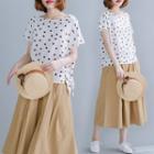 Dotted Short-sleeve T Shirt White - L