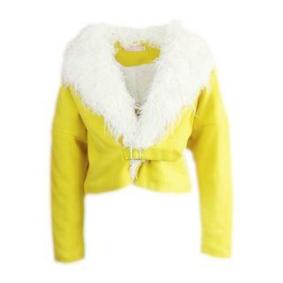 Furry-trim Quilted Cropped Jacket