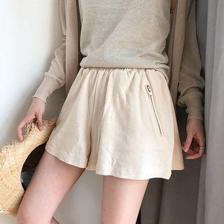 Plain Linen Loose-fit Shorts