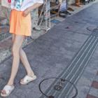 Elastic-waist Colored Shorts