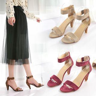 Kitten-heel Ankle Strap Sandals