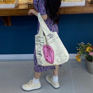 Lettering Angel Print Tote Bag