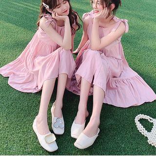 Drawstring Sleeveless Layer Pleated Dress