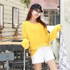 Long-sleeve Lettering-back T-shirt