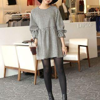 Ruffled Houndstooth Minidress